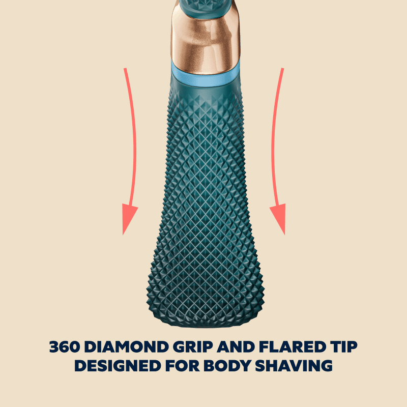 dollar shave club body shaver handle features 360 gripped flared tip