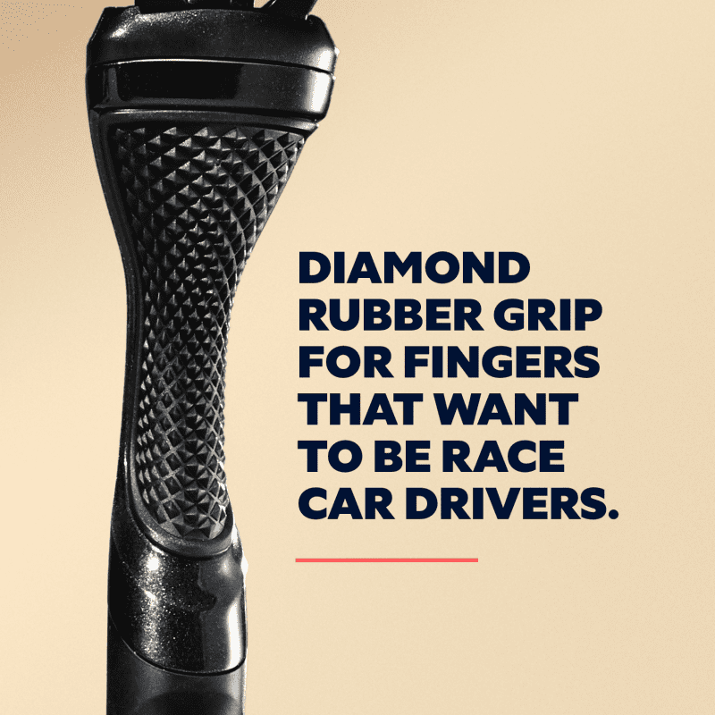 dollar shave club diamond grip handle black value rubber grip