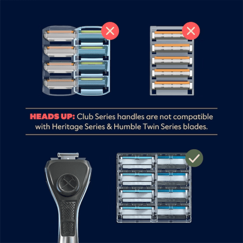 dollar shave club diamond grip handle incompatible heritage